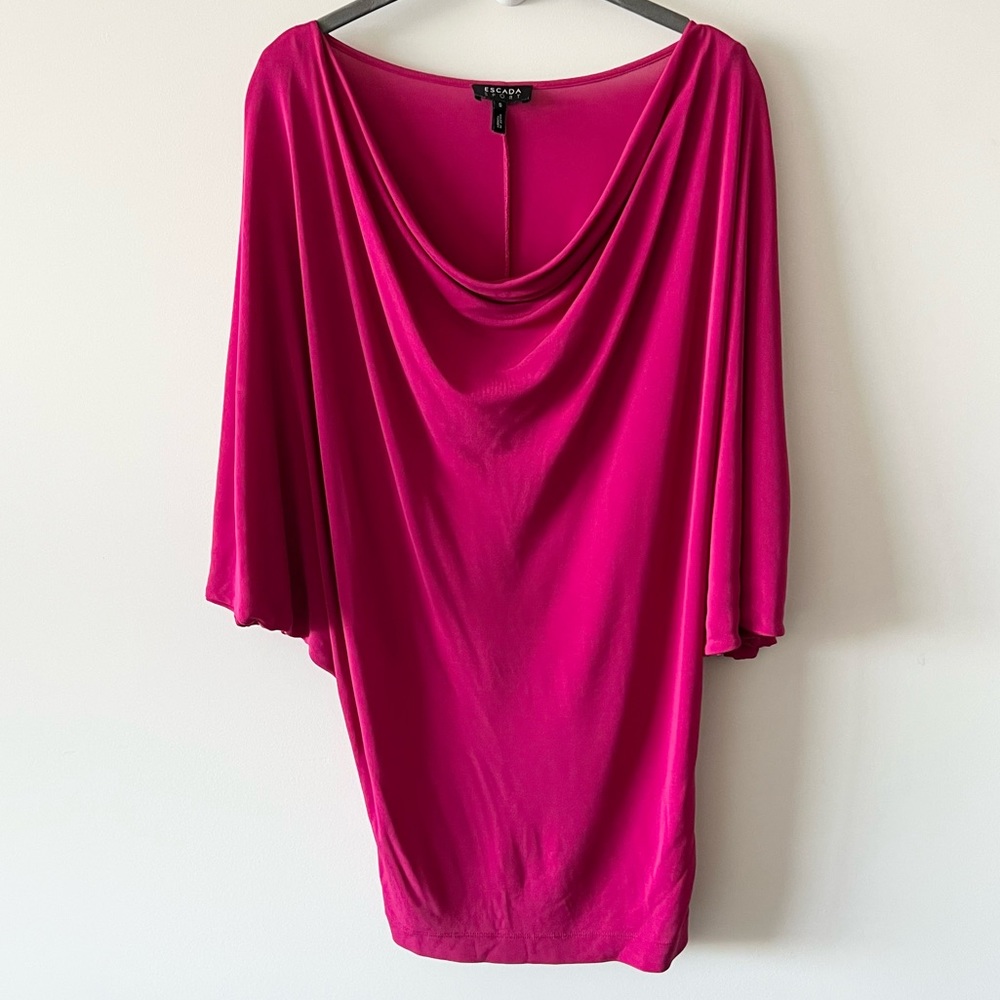 Escada Sport Dolman Pink Slit Open Sleeve Blouse Top A